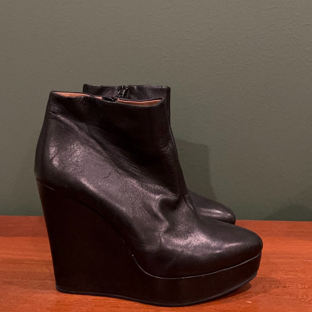 Corso Como Leather Wedge Ankle Boots Size 8